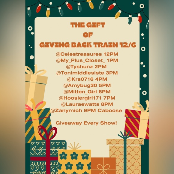 The Gift of Giving Back Train 🎁 ~ Sat 12/6 $150 Giveaways Every Show~ BOHO Show - Picture 2 of 7